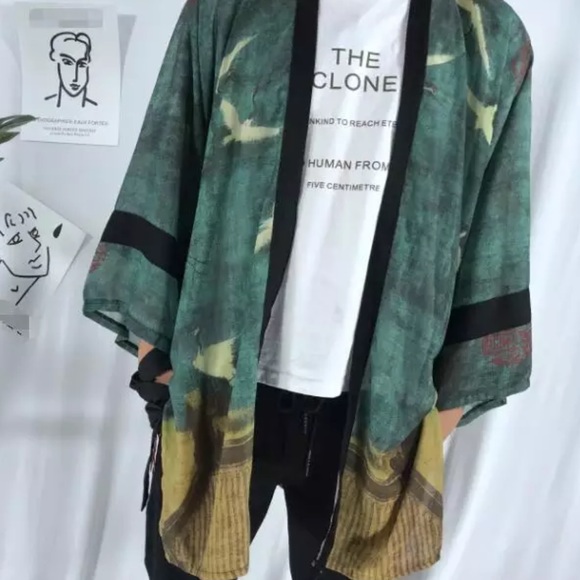 Asian Crane kimono style top - Picture 4 of 5